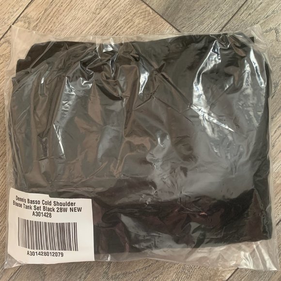 NWT DENNIS BASSO COLD SHOULDER BLOUSE TANK SET BLACK - Picture 11 of 15